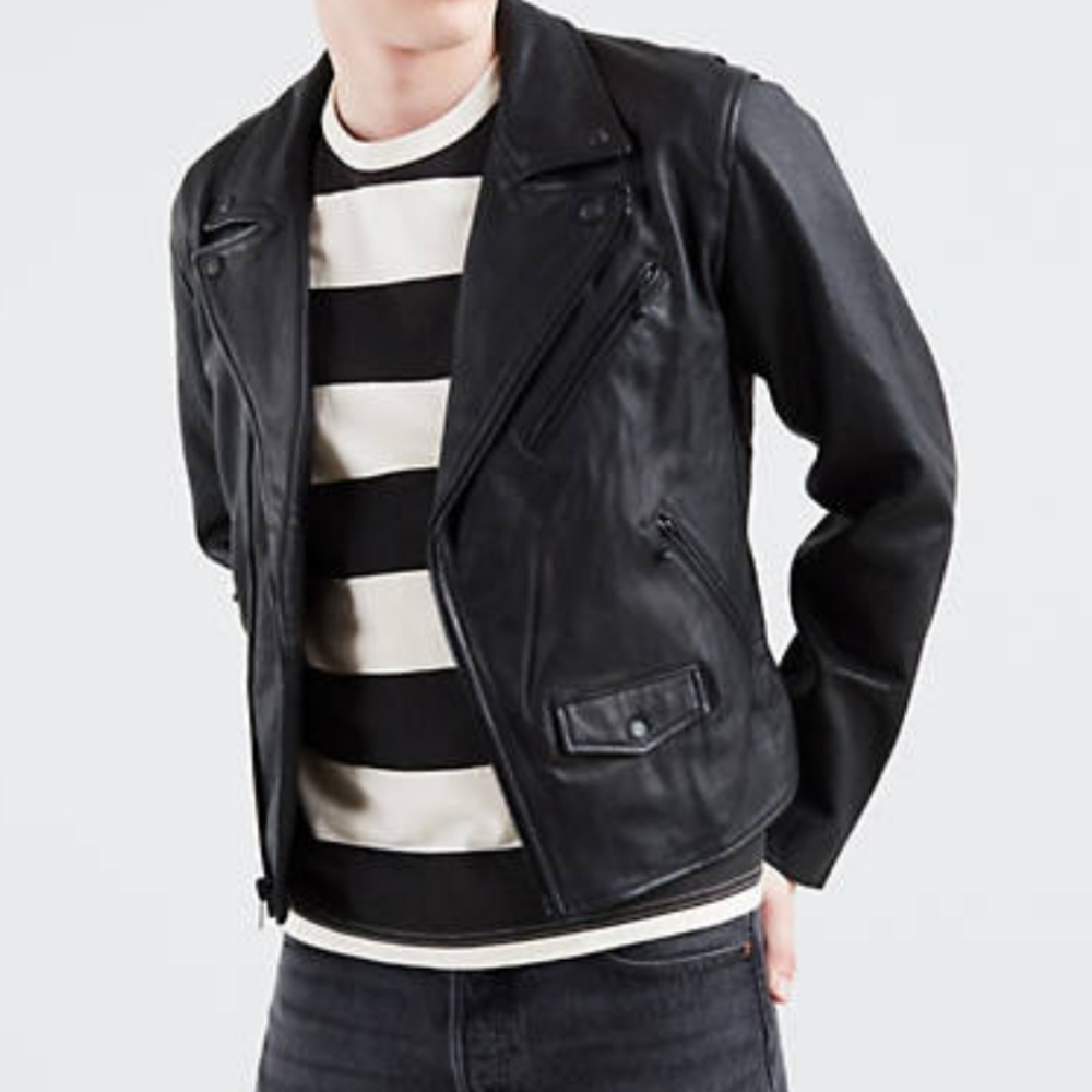 $498 Levis Genuine Leather Motto Jacket Sz M or XL